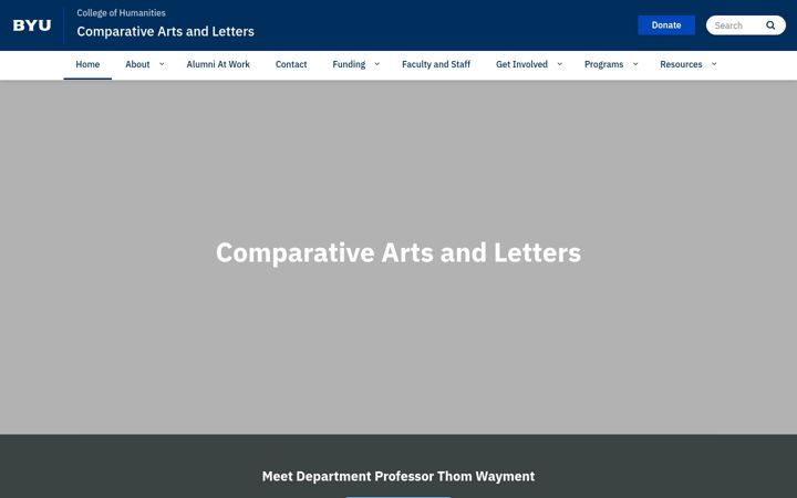 Screenshot von comparativeartsletters.byu.edu