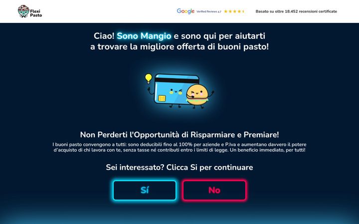 Screenshot of comparatore-buoni-pasto.com