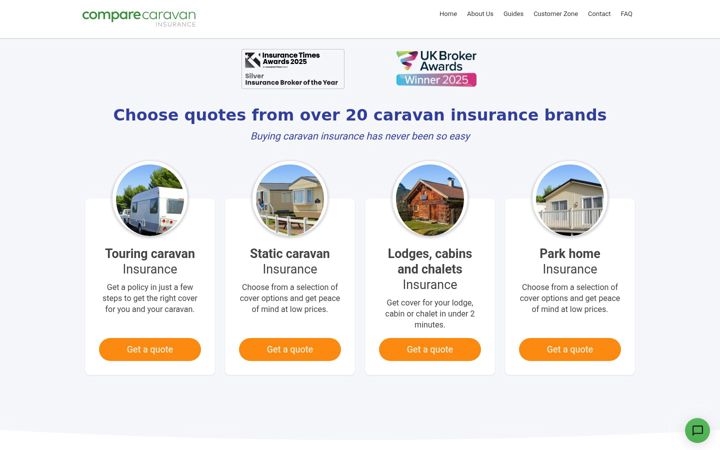 Ekrano kopija compare-caravan-insurance.co.uk