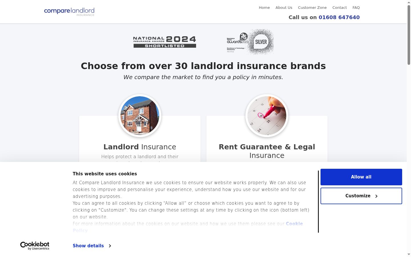 Screenshot del banner di consenso mostrato prima di qualsiasi interazione