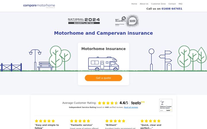 Screenshot of compare-motorhome-insurance.co.uk
