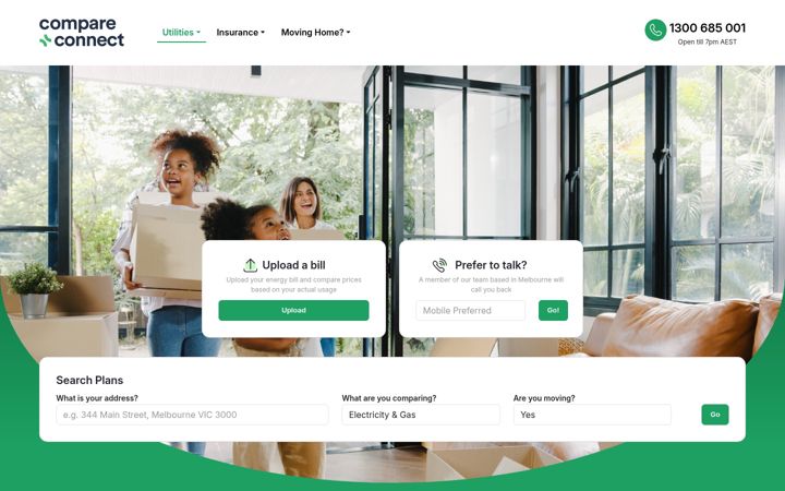 Screenshot of compareandconnect.com.au