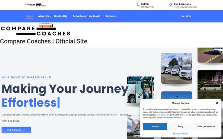 Screenshot of comparecoaches.com