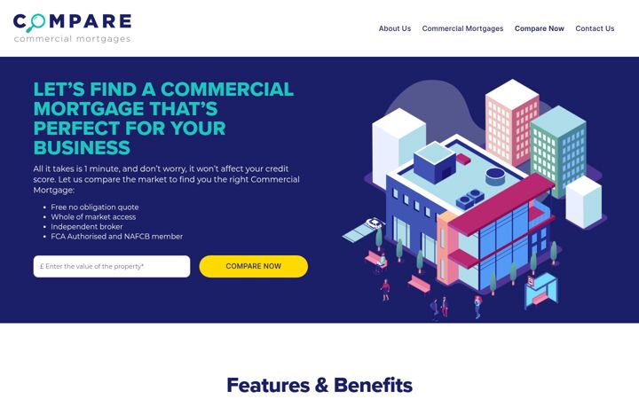 Captura de pantalla de comparecommercialmortgages.co.uk