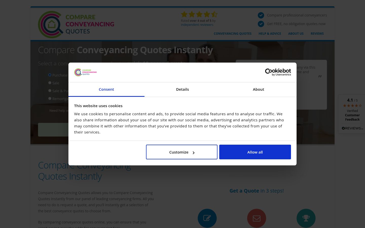 Screenshot of the consent banner shown before any interaction