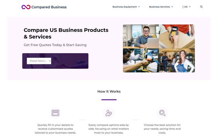 Screenshot of comparedbusiness.com