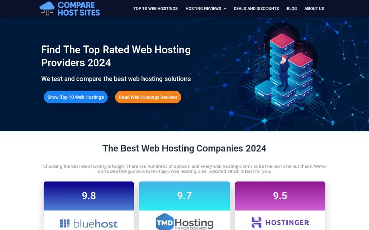 Screenshot of comparehostsites.com