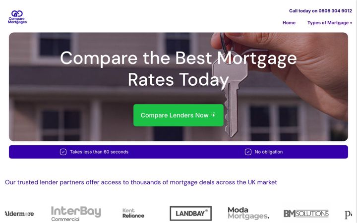 Captura de pantalla de comparemortgagesnow.co.uk