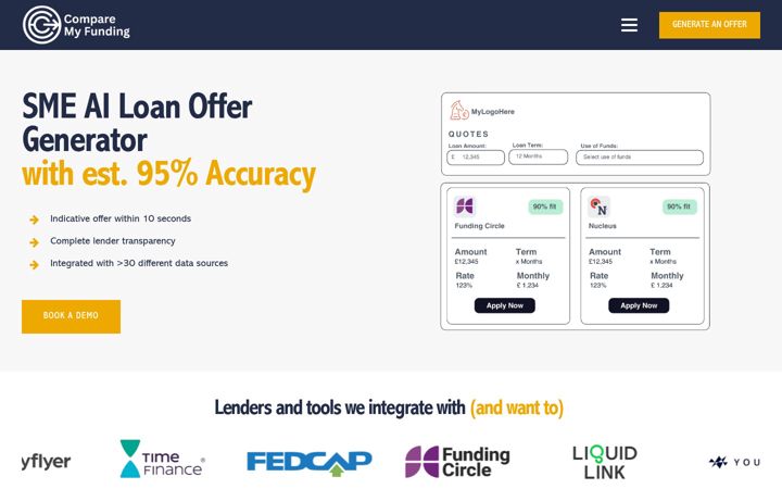 Screenshot of comparemyfunding.co.uk