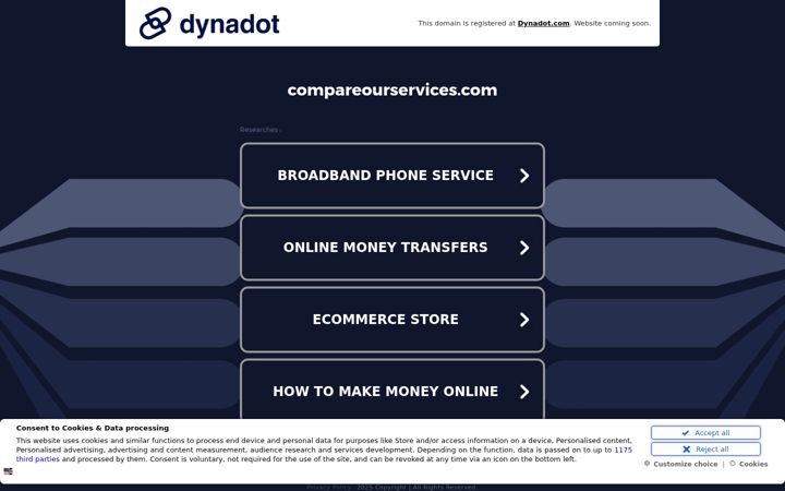 Screenshot of compareourservices.com