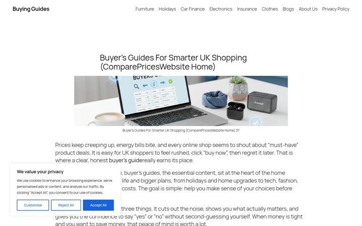 Screenshot of comparepriceswebsite.co.uk