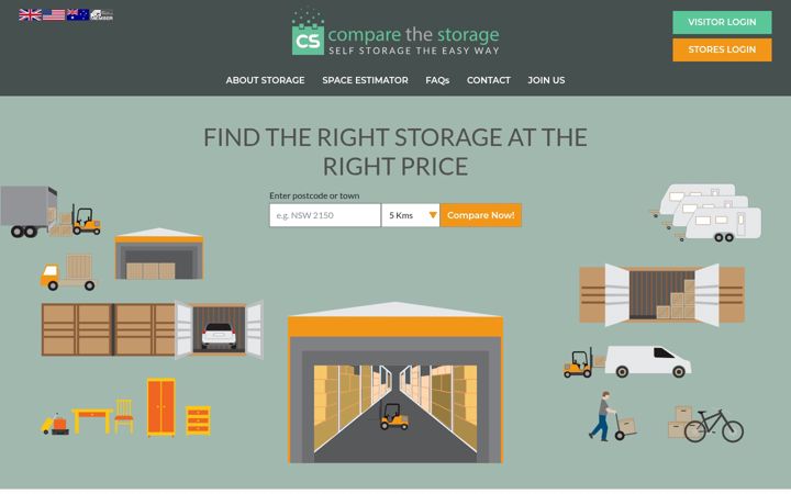 Ekraanipilt saidist comparethestorage.com.au