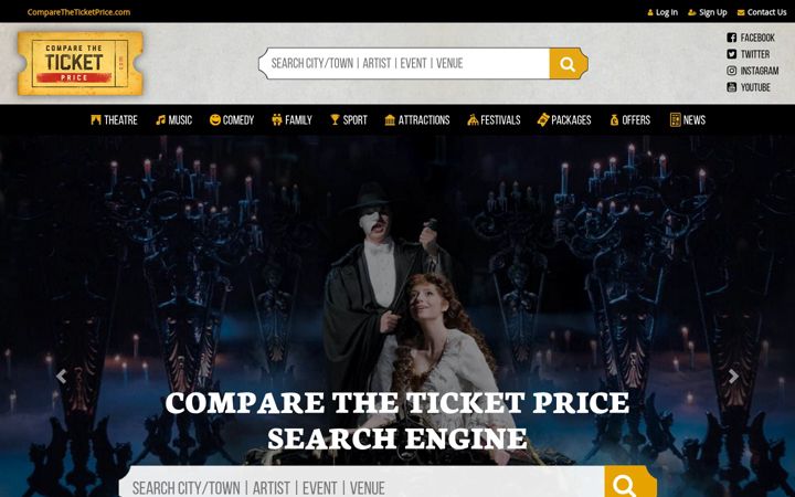 Screenshot of comparetheticketprice.com
