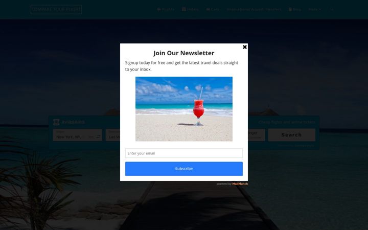 Screenshot of compareyourflight.com