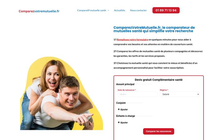 Screenshot του comparezvotremutuelle.fr