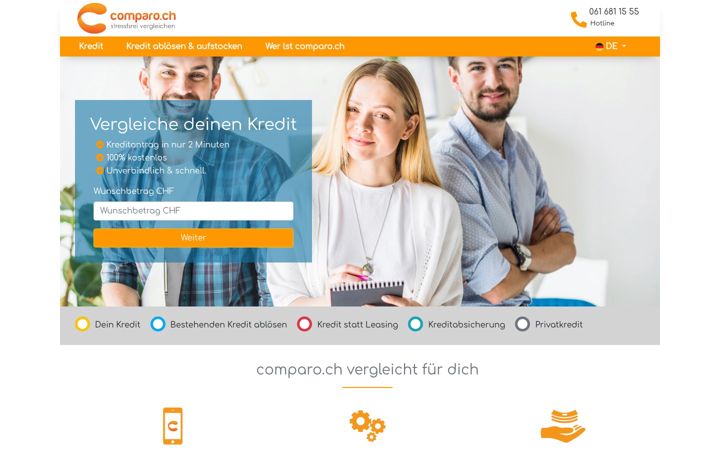 Screenshot of comparo.ch
