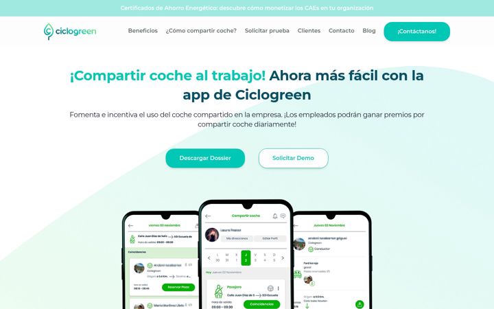 Screenshot of compartircochealtrabajo.es