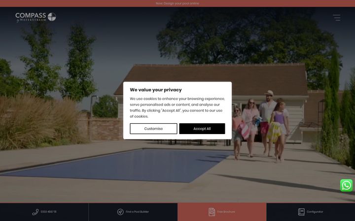 Screenshot of compass-pools.co.uk