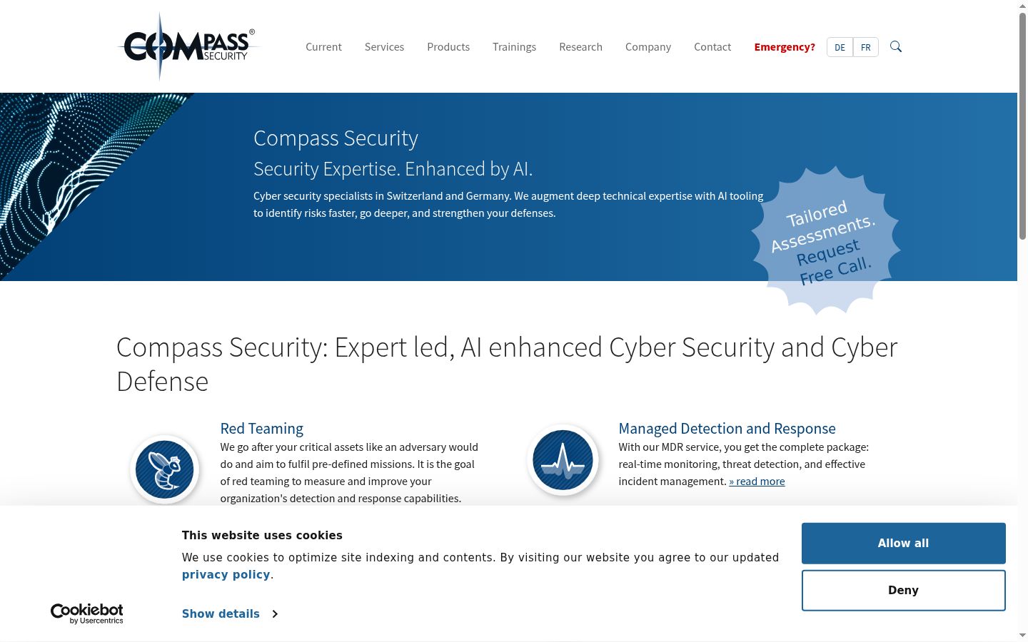 Screenshot of the consent banner shown before any interaction