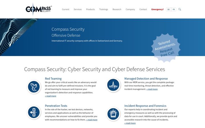 Screenshot of compass-security.com