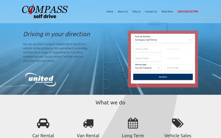 Ekrano kopija compass-selfdrive.co.uk