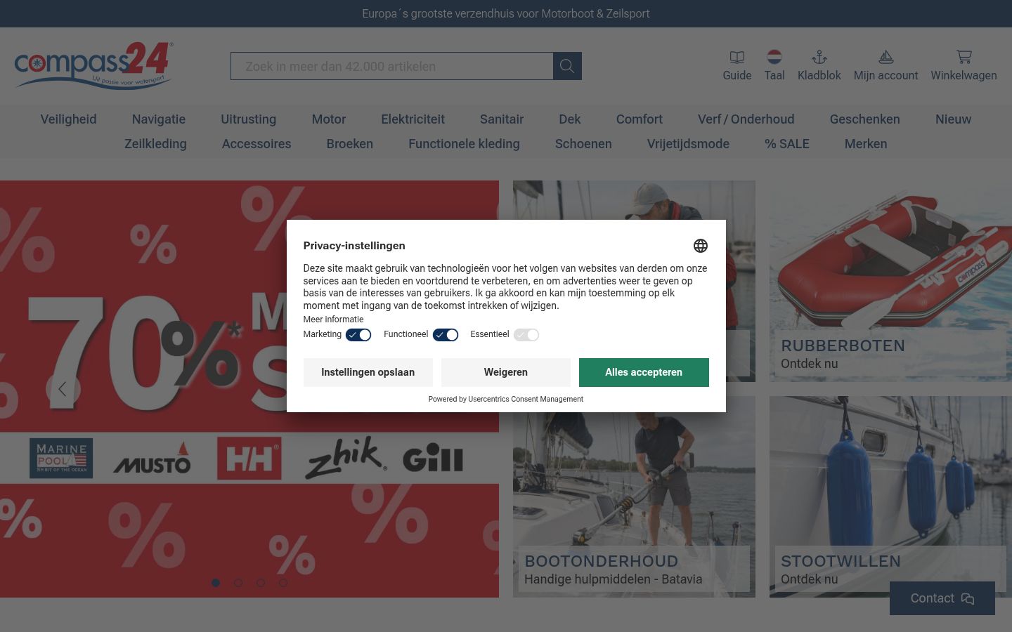 Captură de ecran a bannerului de consimțământ afișat înainte de orice interacțiune