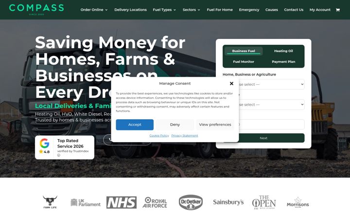 Screenshot of compassfuels.co.uk