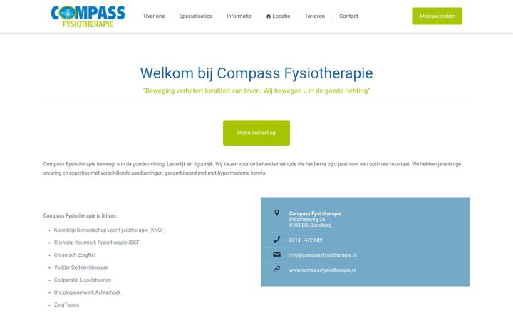 Captura de pantalla de compassfysiotherapie.nl