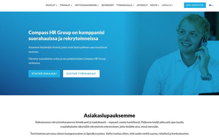 Skærmbillede af compasshrg.fi