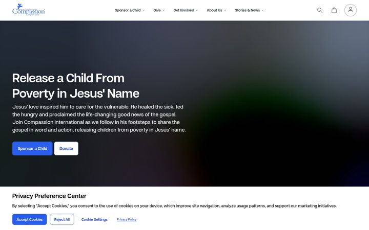 Screenshot of compassion.com