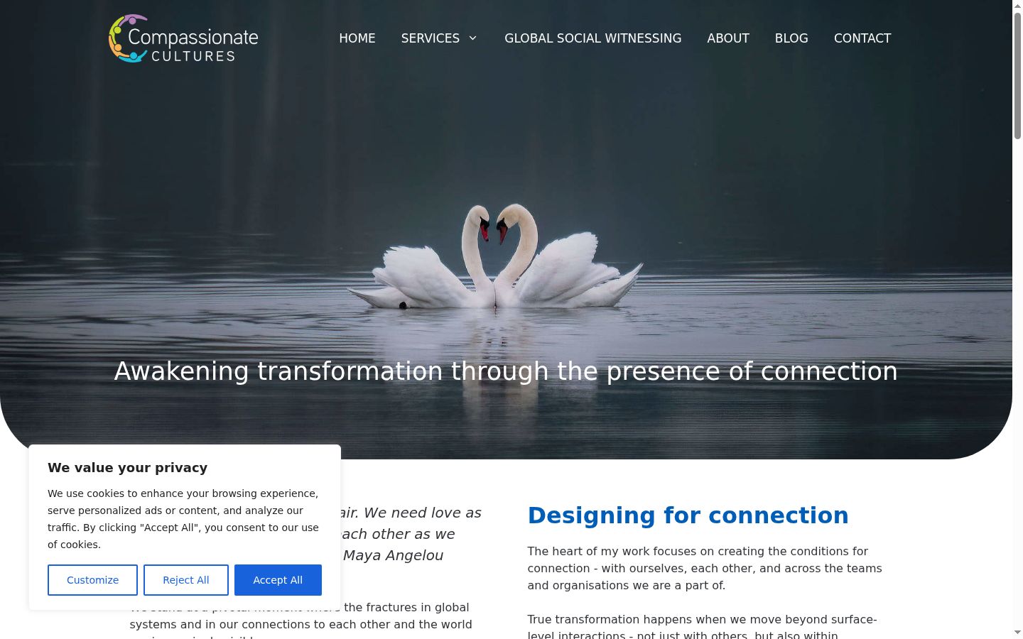 Screenshot of the consent banner shown before any interaction
