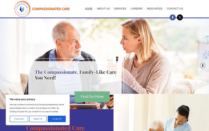 Screenshot of compassionatedcare.com