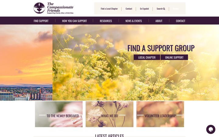 Screenshot of compassionatefriends.org