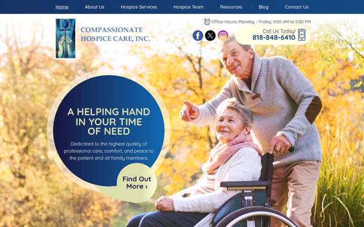 Screenshot of compassionatehospicecare.com