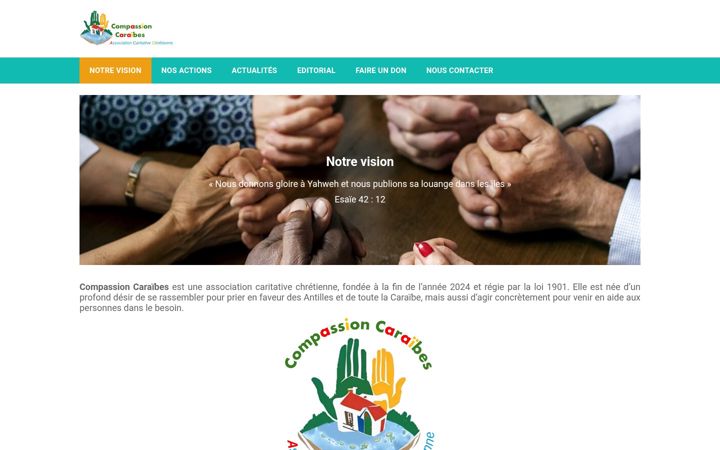 Captură de ecran a compassioncaraibes.org