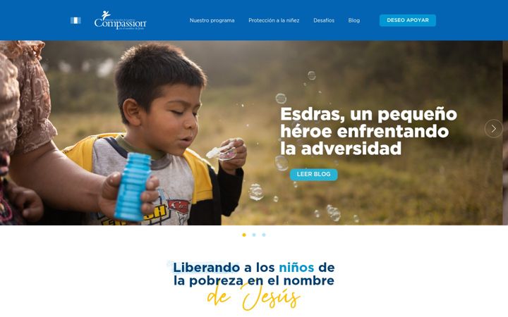 Captură de ecran a compassiongt.org