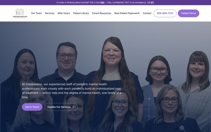 Screenshot of compassionpediatricsbhs.com