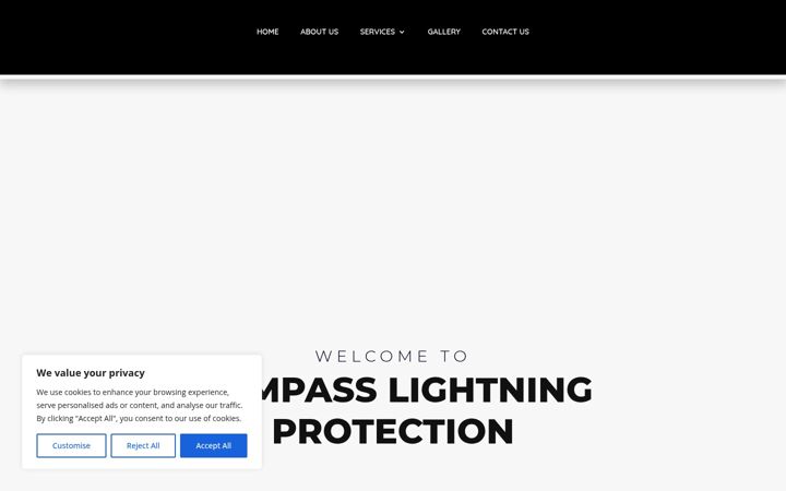 Ekrano kopija compasslightningprotection.co.uk