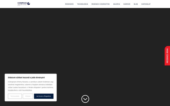 Screenshot of compasspools.hu