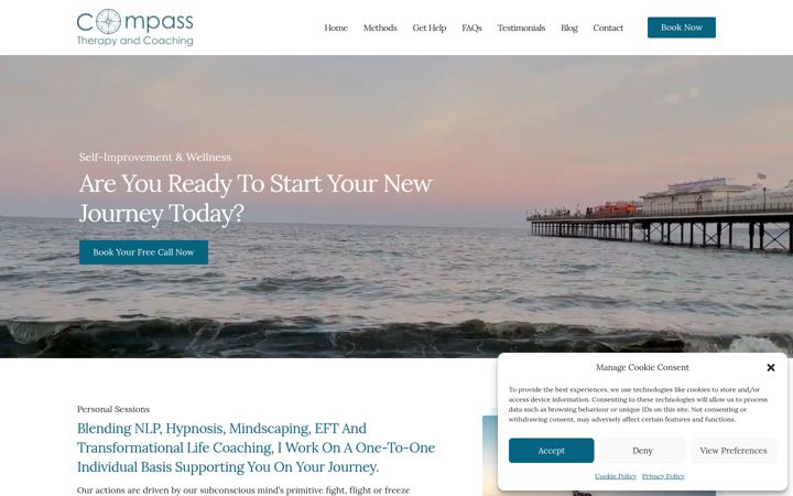 Screenshot of compasstherapyandcoaching.com