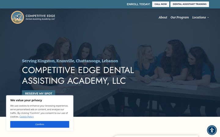 Screenshot of compedgeassisting.com