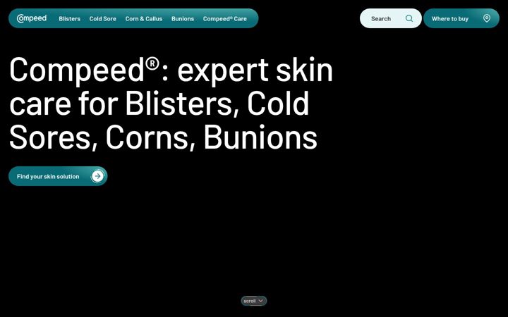 Ekrano kopija compeed.co.uk