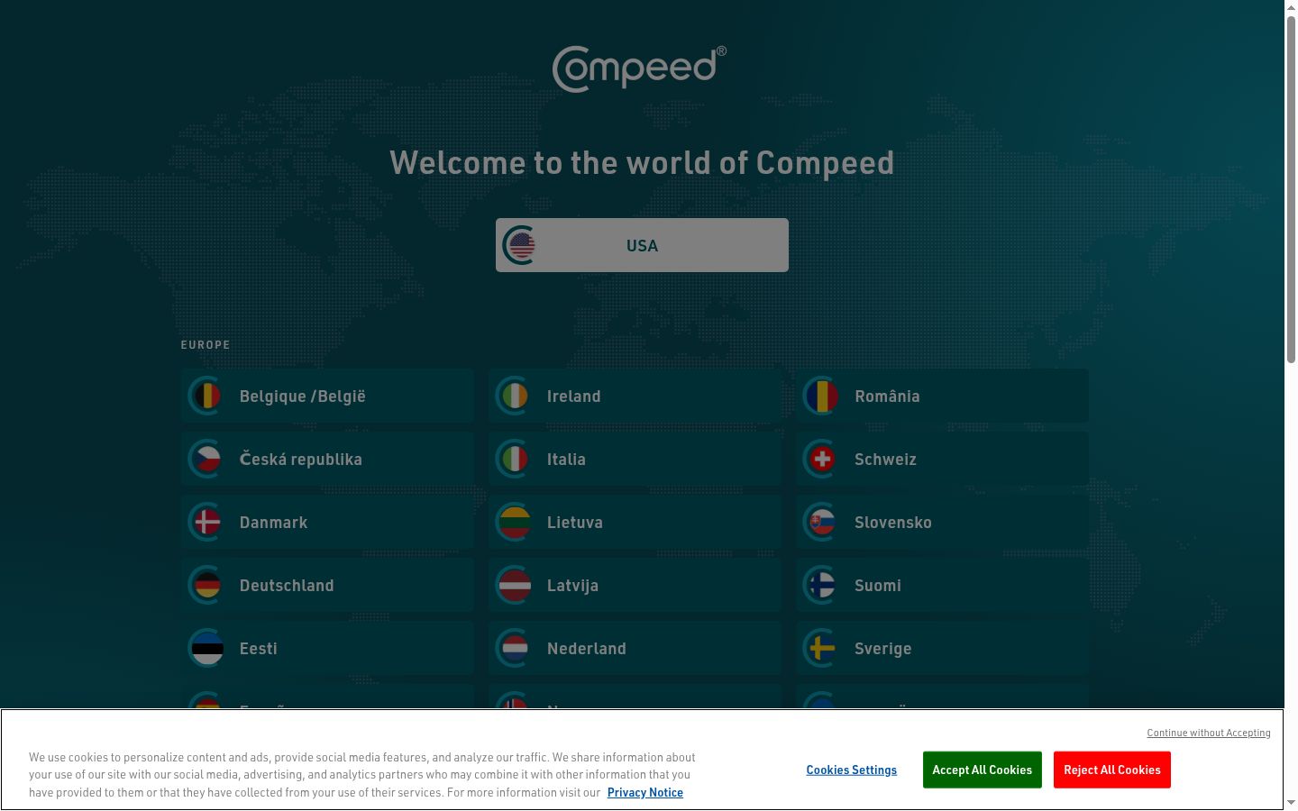 Screenshot of the consent banner shown before any interaction