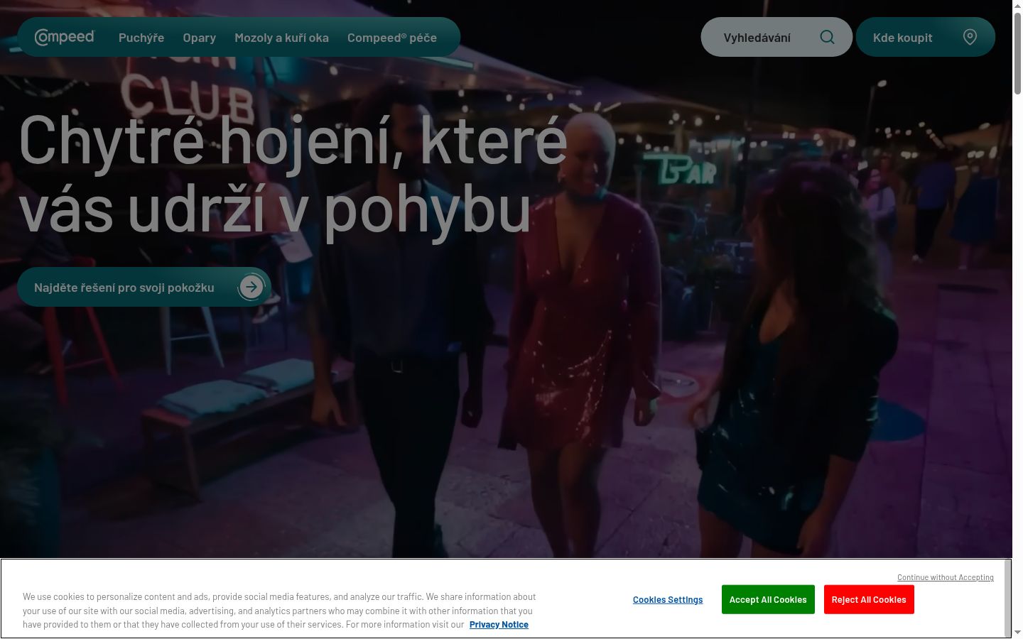 Screenshot van de toestemmingsbanner zoals getoond vóór enige interactie
