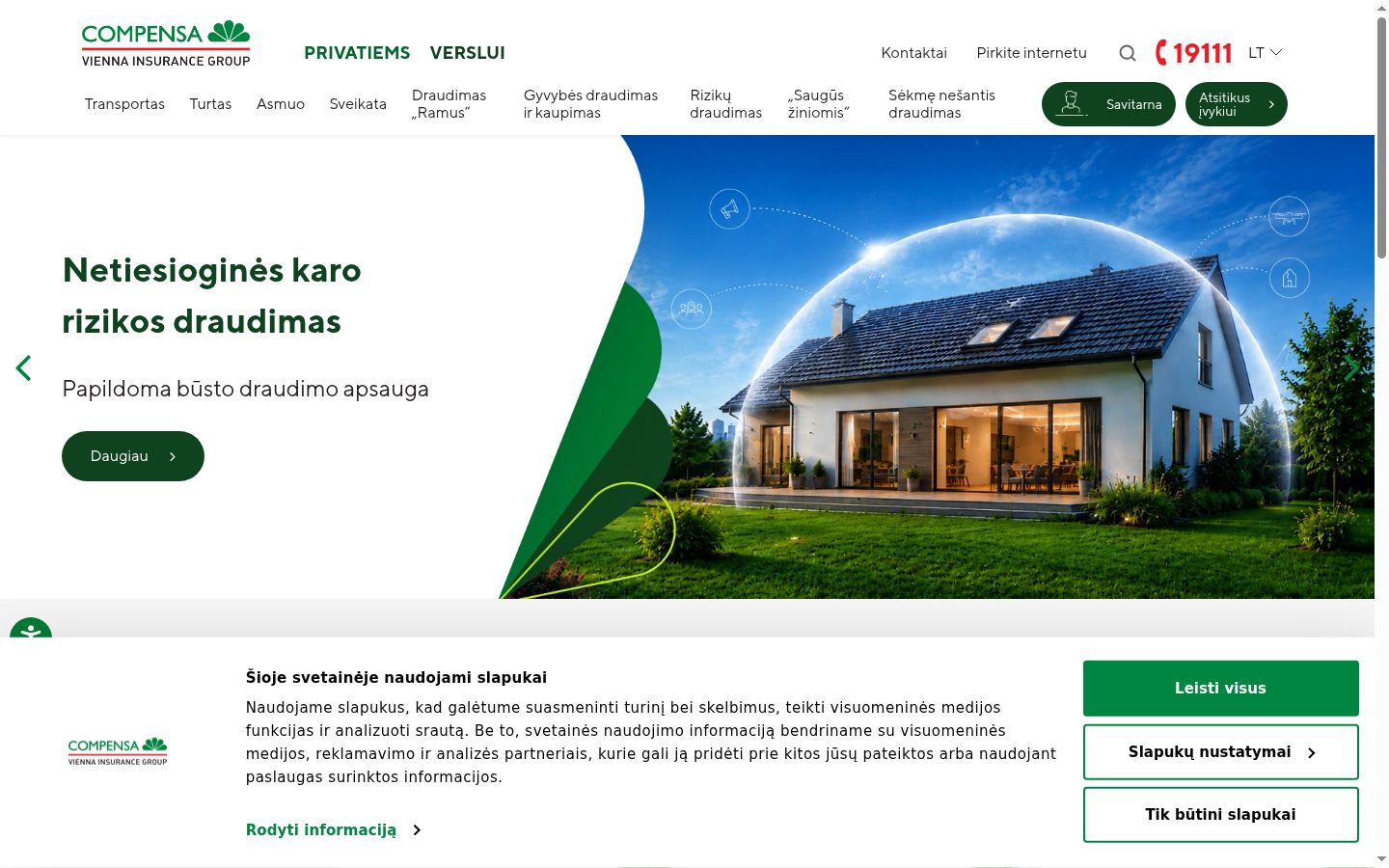 Screenshot del banner di consenso mostrato prima di qualsiasi interazione
