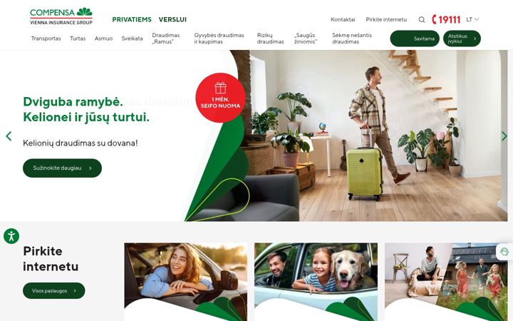 Skærmbillede af compensa.lt