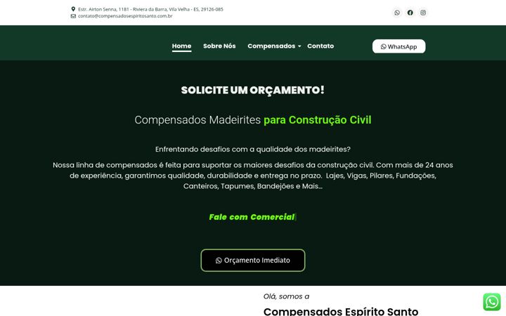 Snímek obrazovky compensadosespiritosanto.com.br