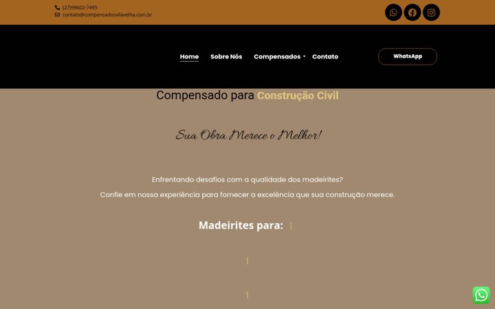Snímek obrazovky compensadosvilavelha.com.br