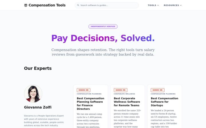 Screenshot of compensationtools.net