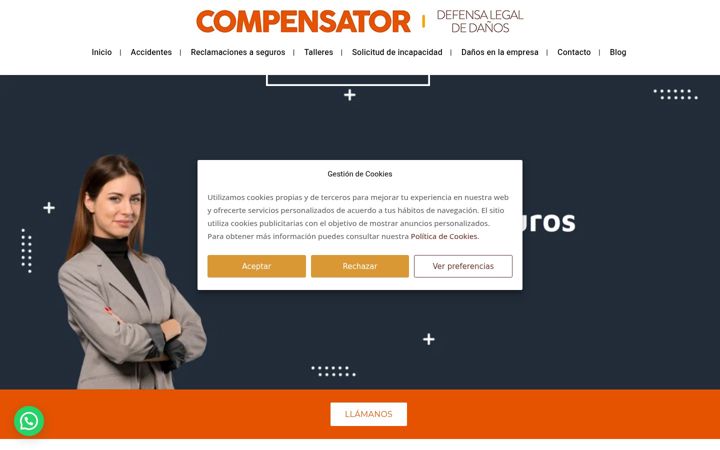 Screenshot stránky compensator.es